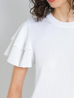 French Connection Aylaa Krista Mix Flutter Sleeve Top, Linen White - view 2, Linen White