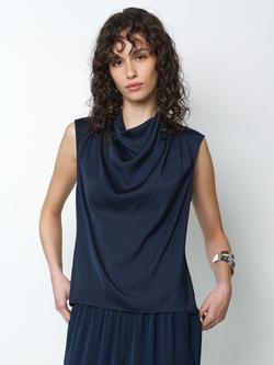 French Connection Damasco Air Flow Sleeveless Top, New Navy, New Navy