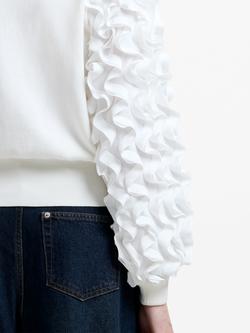 French Connection Krista Ruffle Sleeve Jumper, White - view 2, White