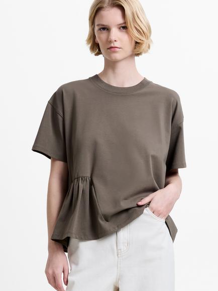 French Connection Rallie Asymmetric T-Shirt, Khaki