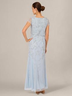 Adrianna Papell Petite Studio Floral Beaded Maxi Dress, Elegant Sky - view 2, Elegant Sky