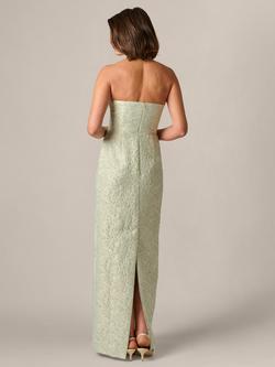 Adrianna Papell Glitter Jacquard Strapless Maxi Dress, Mint Glaze - view 2, Mint Glaze