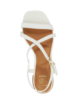 Dune London Wide Fit Jordin Cross Strap Block Heeled Leather Sandals - view 2, White