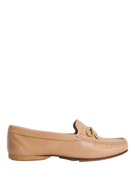 Dune London Wide Fit Grip Casual Leather Loafers, Camel