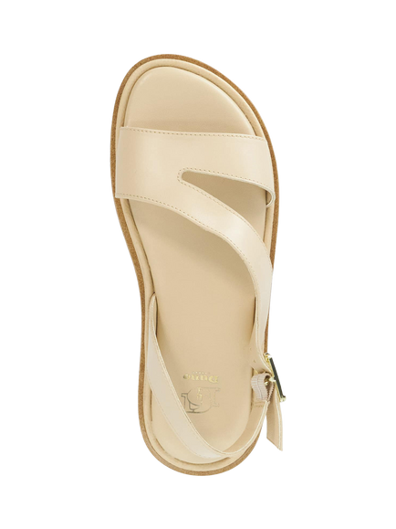 Dune London Larko Leather Asymmetric Chunky Buckle Sandals, Ecru - view 2, Ecru