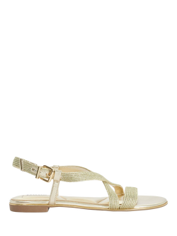 Dune London Lope Rope Strap Sandals, Gold, Gold