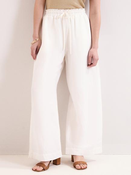 Phase Eight Rowan Pull On Linen Rich Trousers, White, White