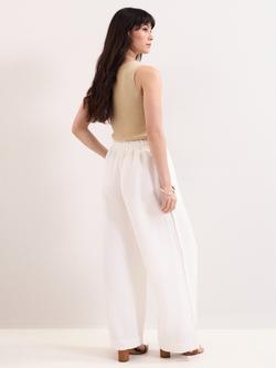 Phase Eight Rowan Pull On Linen Rich Trousers, White - view 2, White