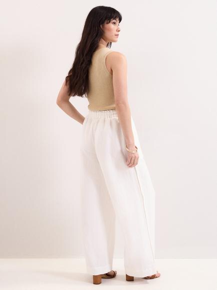 Phase Eight Rowan Pull On Linen Rich Trousers, White - view 2, White