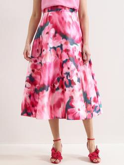 Phase Eight Freyja Floral Midi Skirt, Pink, Pink