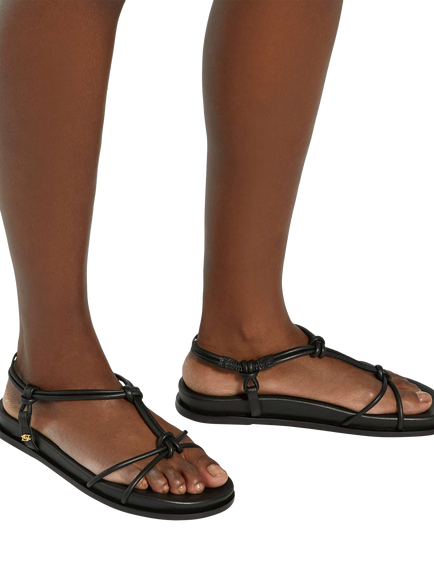 Dune London Launa Knot Strappy Tube Sandal, Black - view 2, Black