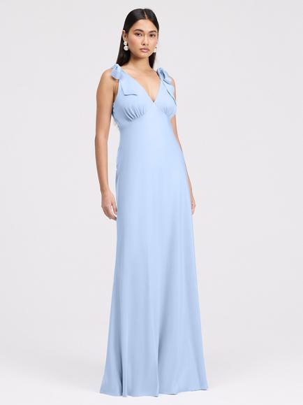 Ghost Nora Ruffled Shoulder Maxi Dress, Cornflower Blue - view 2, Cornflower Blue