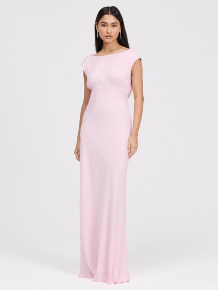 Ghost Octavia Empire Waist Maxi Dress, Pale Pink
