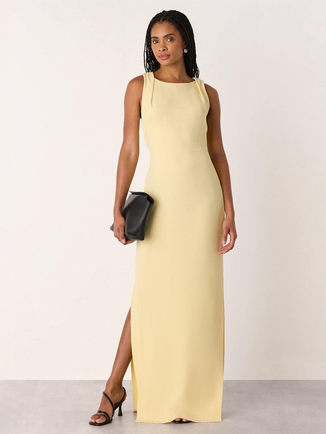 Product image 1 of 5, which shows Whistles Tie Back Maxi Dress, Butter, 6