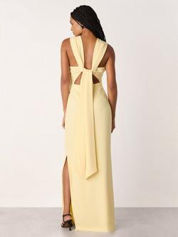 Whistles Tie Back Maxi Dress, Butter - view 2, Butter