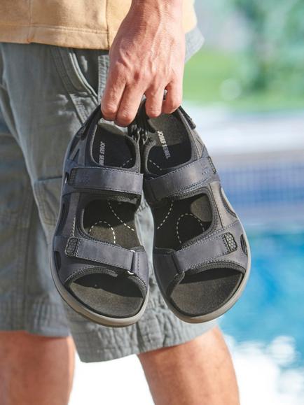 Josef Seibel Emeric 06 Leather Walking Sandals - view 2, Dunkelblau