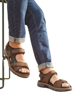 Josef Seibel Emeric 06 Leather Walking Sandals - view 2, Espresso