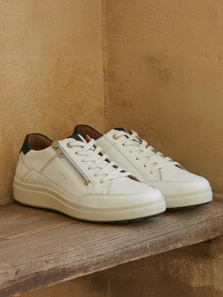 Josef Seibel Maddox 07 Leather Lace Up Trainers, White - view 2, White