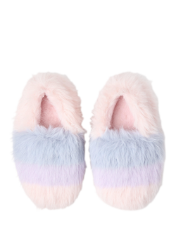Lindex Kids' Fluffy Faux Fur Slippers, Light Pink, Light Pink