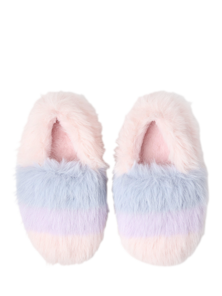Lindex Kids' Fluffy Faux Fur Slippers, Light Pink, Light Pink