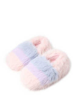 Lindex Kids' Fluffy Faux Fur Slippers, Light Pink - view 2, Light Pink