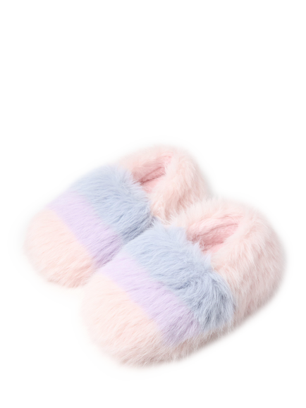 Lindex Kids' Fluffy Faux Fur Slippers, Light Pink - view 2, Light Pink