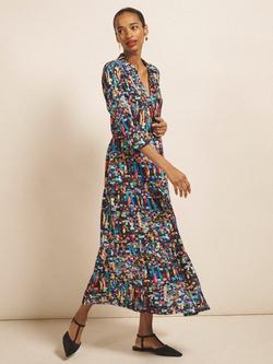 NRBY Astrid Ribbon Shirt Maxi Dress, Multi, Multi