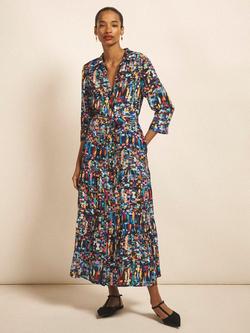 NRBY Astrid Ribbon Shirt Maxi Dress, Multi - view 2, Multi