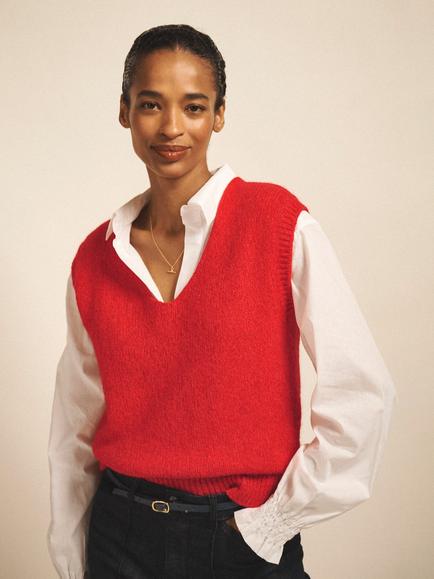 NRBY Rosie Knit Tank Top, Red, Red