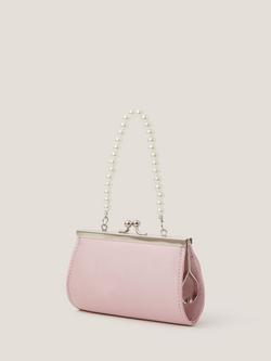 Monsoon Kids' Satin Rose Bow Mini Bag - view 2, Pale Pink