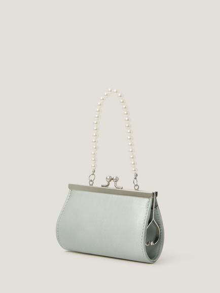 Monsoon Kids' Satin Rose Bow Mini Bag - view 2, Sage