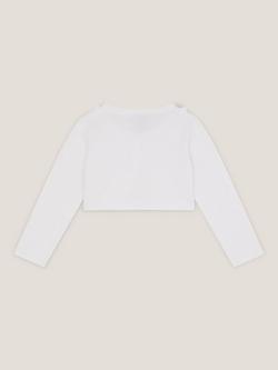 Monsoon Baby Ottilie Appliqué Rose Cardigan, White - view 2, White