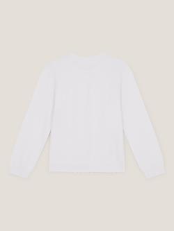 Monsoon Kids' Sparkle Cable Knit Cardigan, Ivory - view 2, Ivory