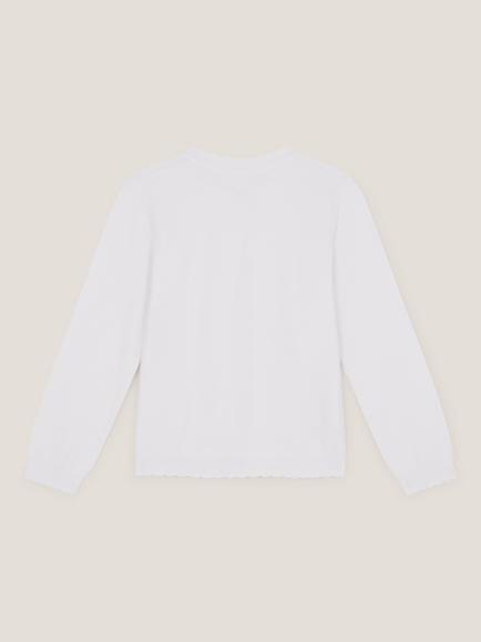 Monsoon Kids' Sparkle Cable Knit Cardigan, Ivory - view 2, Ivory