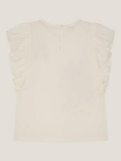 Monsoon Kids' Embroidered Unicorn Ruffle T-Shirt, Ivory - view 2, Ivory