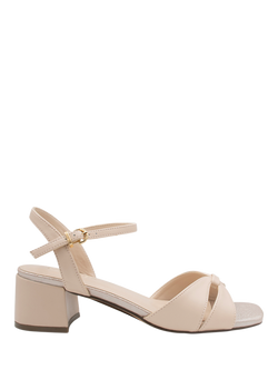 Paradox London Melina Low Block Heel Wedding Sandals, Nude, Nude