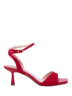 Paradox London Melrose Flared Heel Strappy Sandals, Red, Red