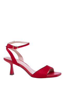 Paradox London Melrose Flared Heel Strappy Sandals, Red - view 2, Red