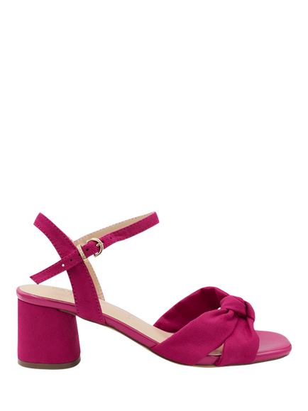 Paradox London Nalani Wide Fit Low Block Heel Sandals, Fuchsia, Fuchsia
