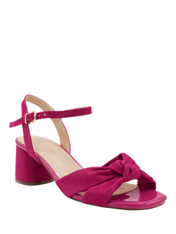 Paradox London Nalani Wide Fit Low Block Heel Sandals, Fuchsia - view 2, Fuchsia