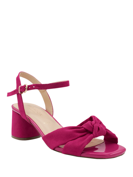 Paradox London Nalani Wide Fit Low Block Heel Sandals, Fuchsia - view 2, Fuchsia