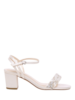 Paradox London Adorn Wide Fit Block Heel Wedding Sandals, Ivory, Ivory