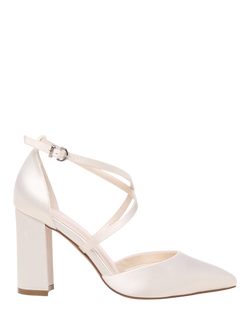 Paradox London Aisle Block Heel Wedding Court Shoes, Ivory, Ivory