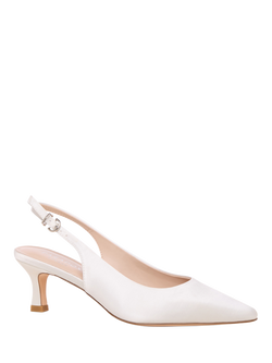 Paradox London Alma Satin Slingback Wedding Court Shoes, Ivory - view 2, Ivory