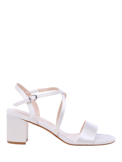 Paradox London Amaris Wide Fit Block Heel Wedding Sandals, Ivory, Ivory