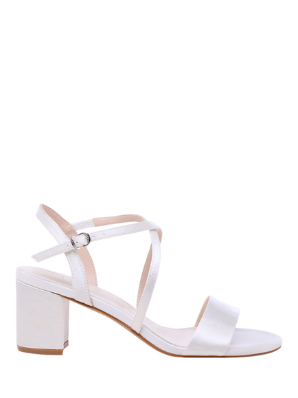 Paradox London Amaris Wide Fit Block Heel Wedding Sandals, Ivory, Ivory