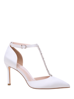 Paradox London Arabella High Heel Stiletto Wedding Court Shoes, Ivory - view 2, Ivory