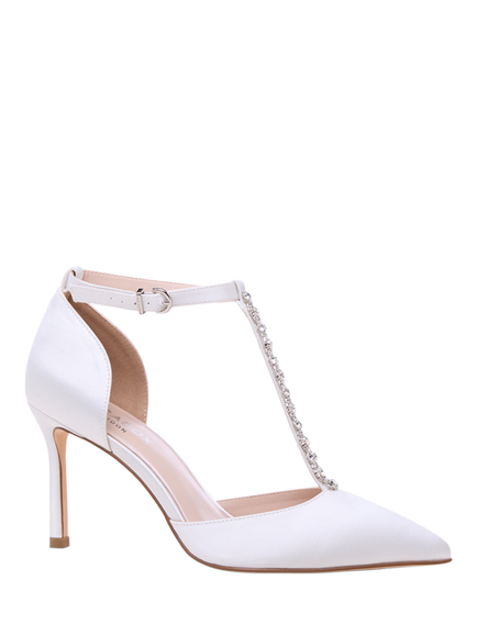 Paradox London Arabella High Heel Stiletto Wedding Court Shoes, Ivory - view 2, Ivory