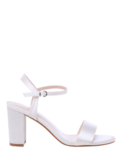 Paradox London Aurielle Block Heel Wedding Sandals, Ivory, Ivory