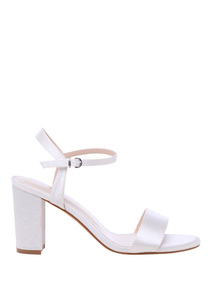Paradox London Aurielle Block Heel Wedding Sandals, Ivory, Ivory